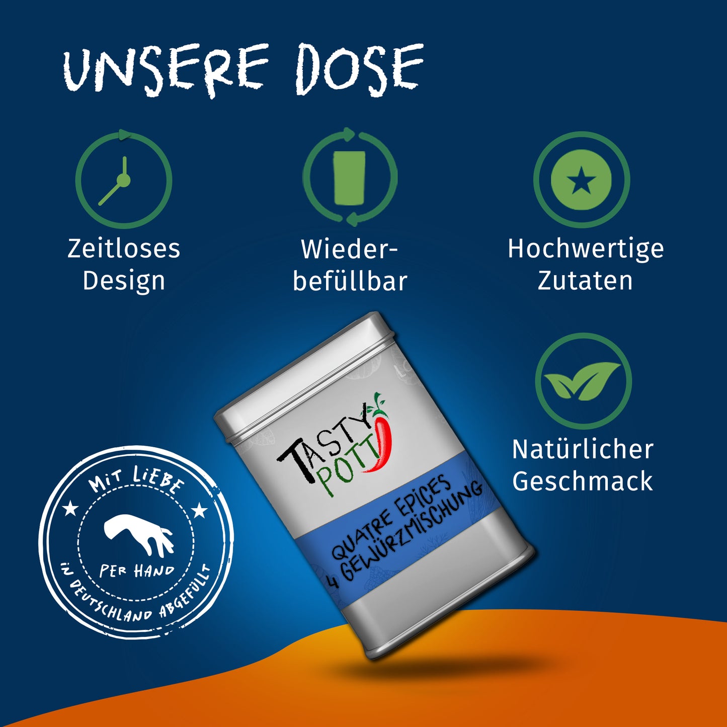Quatre Épices 4 Gewürzmischung 70g Dose von Tasty Pott — Abbildung 3