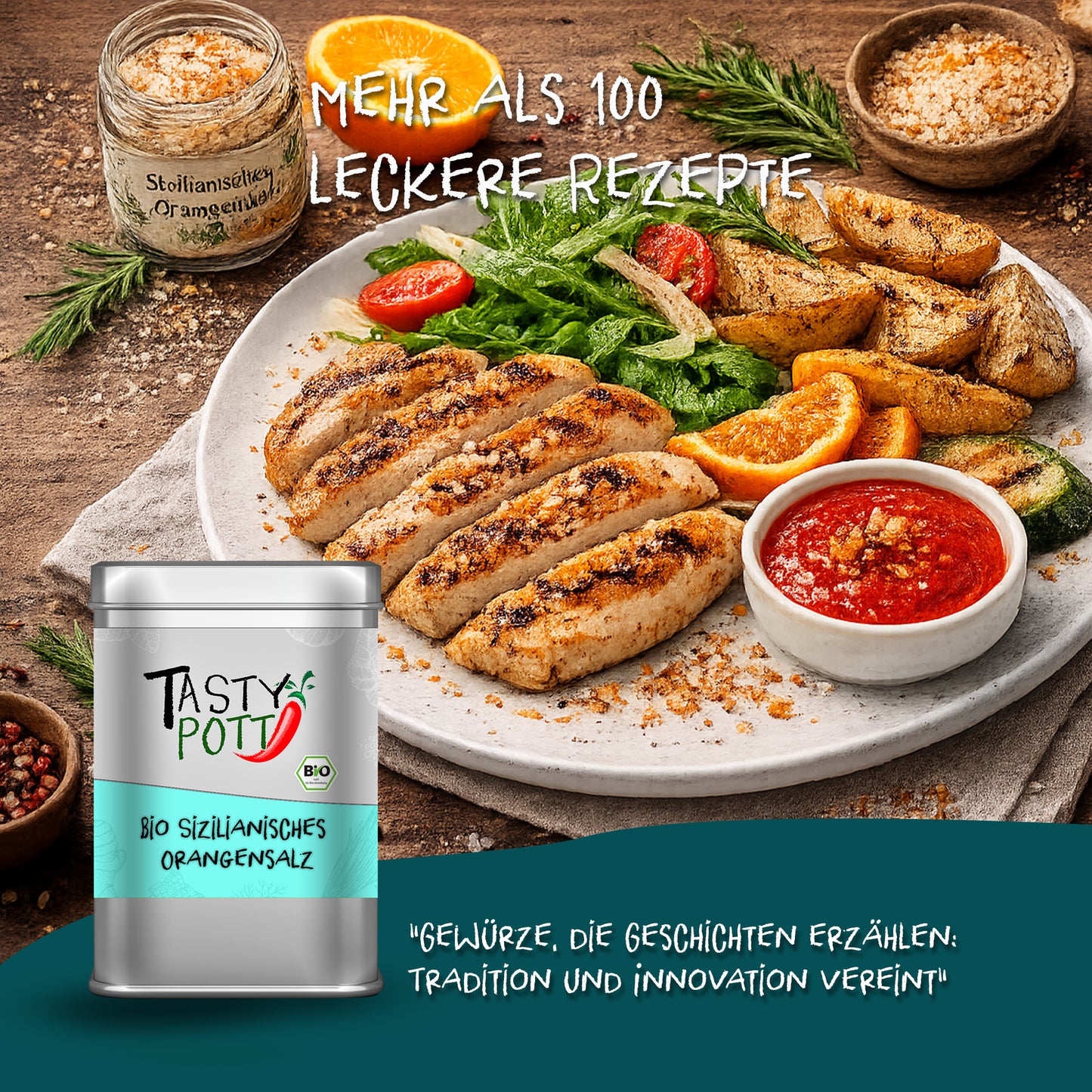 Bio Orangensalz aus Sizilien - 125g Dose von Tasty Pott — Abbildung 5