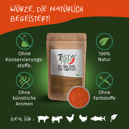 Bio BBQ Rub mit Chipotle - ab 30g im Beutel von Tasty Pott — Abbildung 2