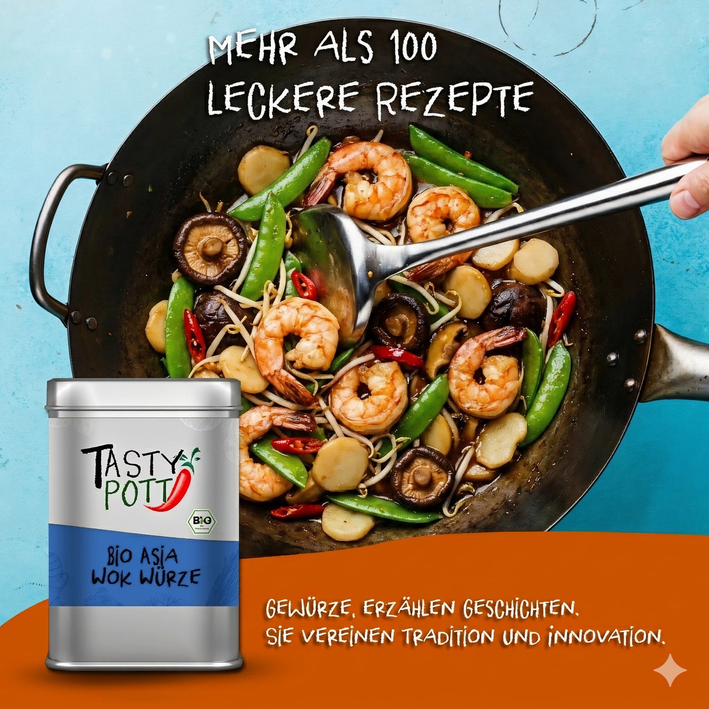 Bio Asia Wok Würze – 100g Dose von Tasty Pott — Abbildung 5