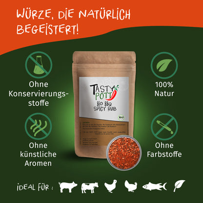 Bio BBQ Gewürz Spicy Dust - 100g Dose von Tasty Pott — Abbildung 2