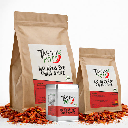 Bio Birds Eye Chilis ganz - ab 10g im Beutel von Tasty Pott