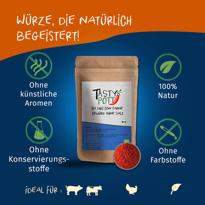 Bio Chili con Carne Gewürz - 100g Dose von Tasty Pott — Abbildung 2