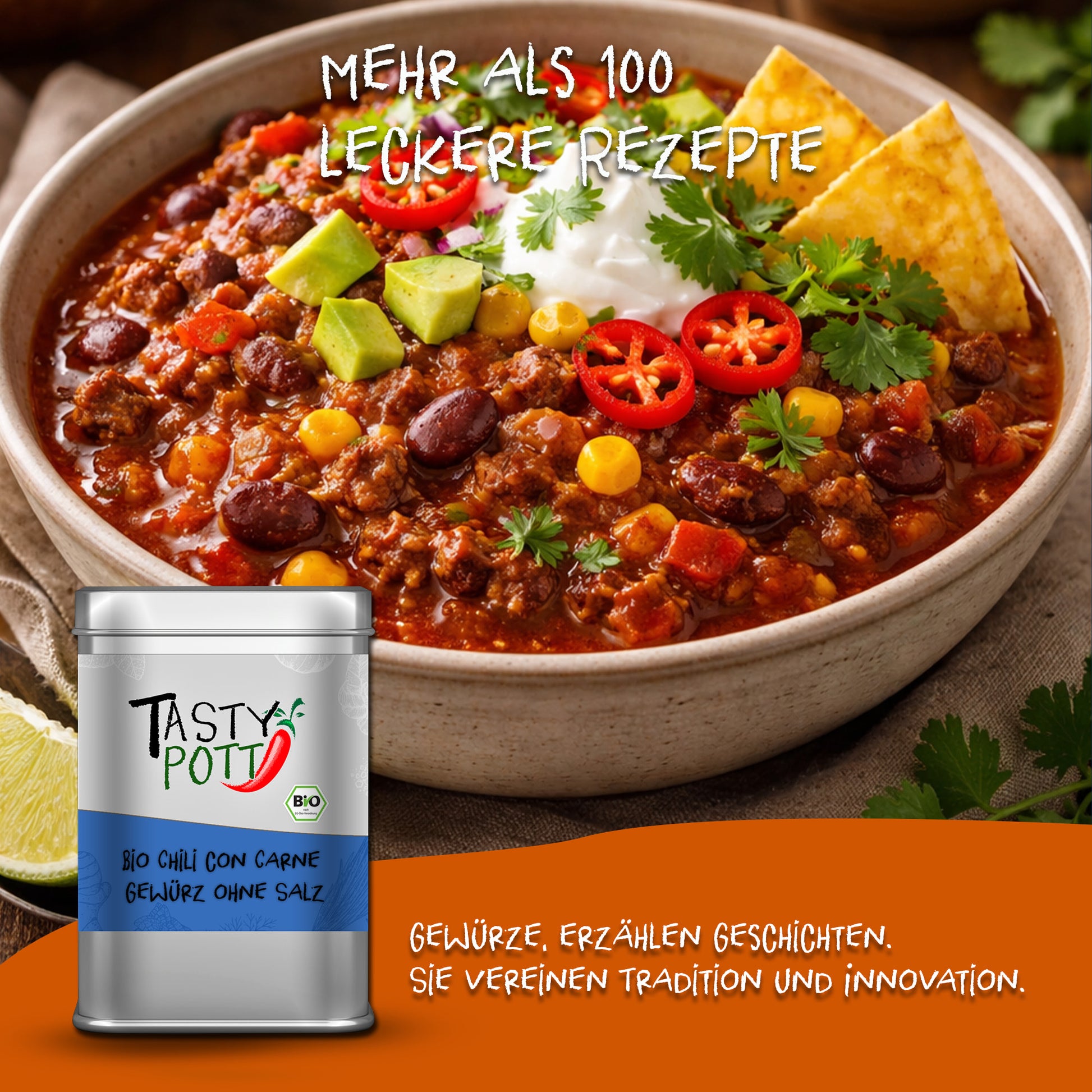 Bio Chili con Carne Gewürz - 100g Dose von Tasty Pott — Abbildung 5