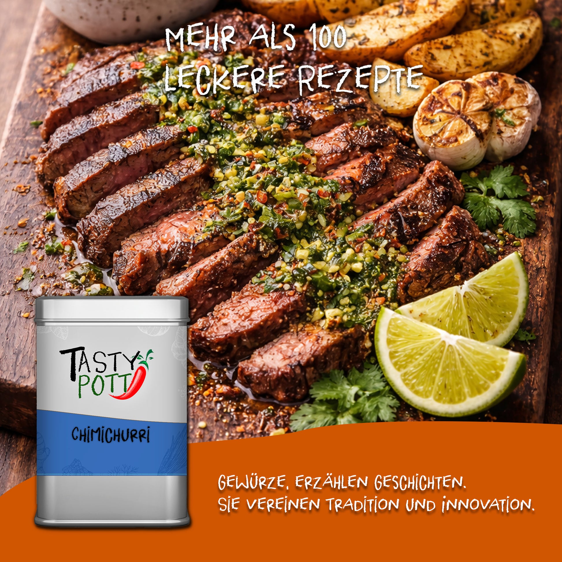 Chimichurri - Für würzige Kräutersauce - 70g Dose von Tasty Pott — Abbildung 5