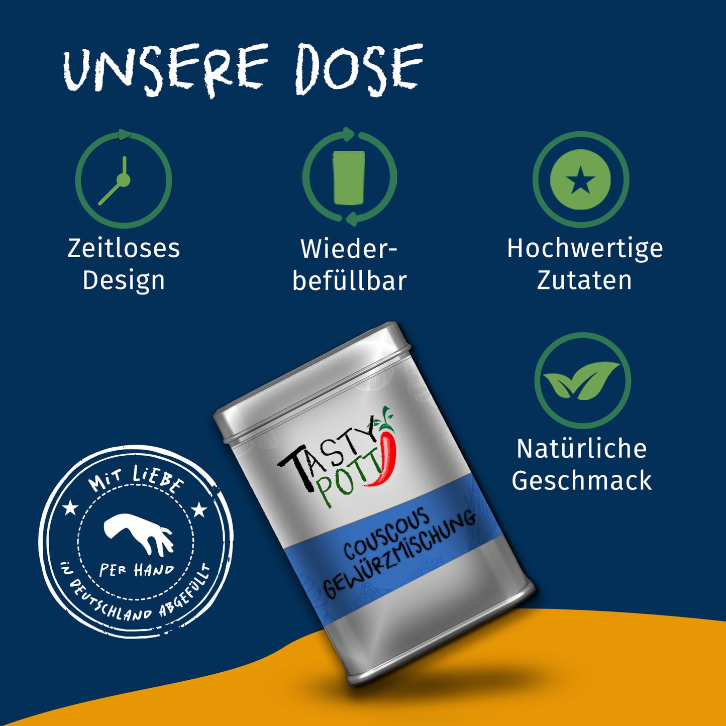 Couscous Gewürzmischung 50g Dose von Tasty Pott — Abbildung 3