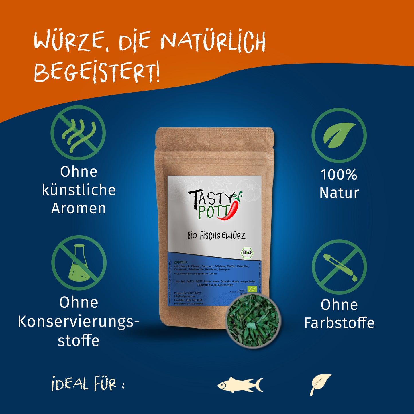 Bio Fischgewürz - ab 30g im Beutel Tasty Pott — Abbildung 2