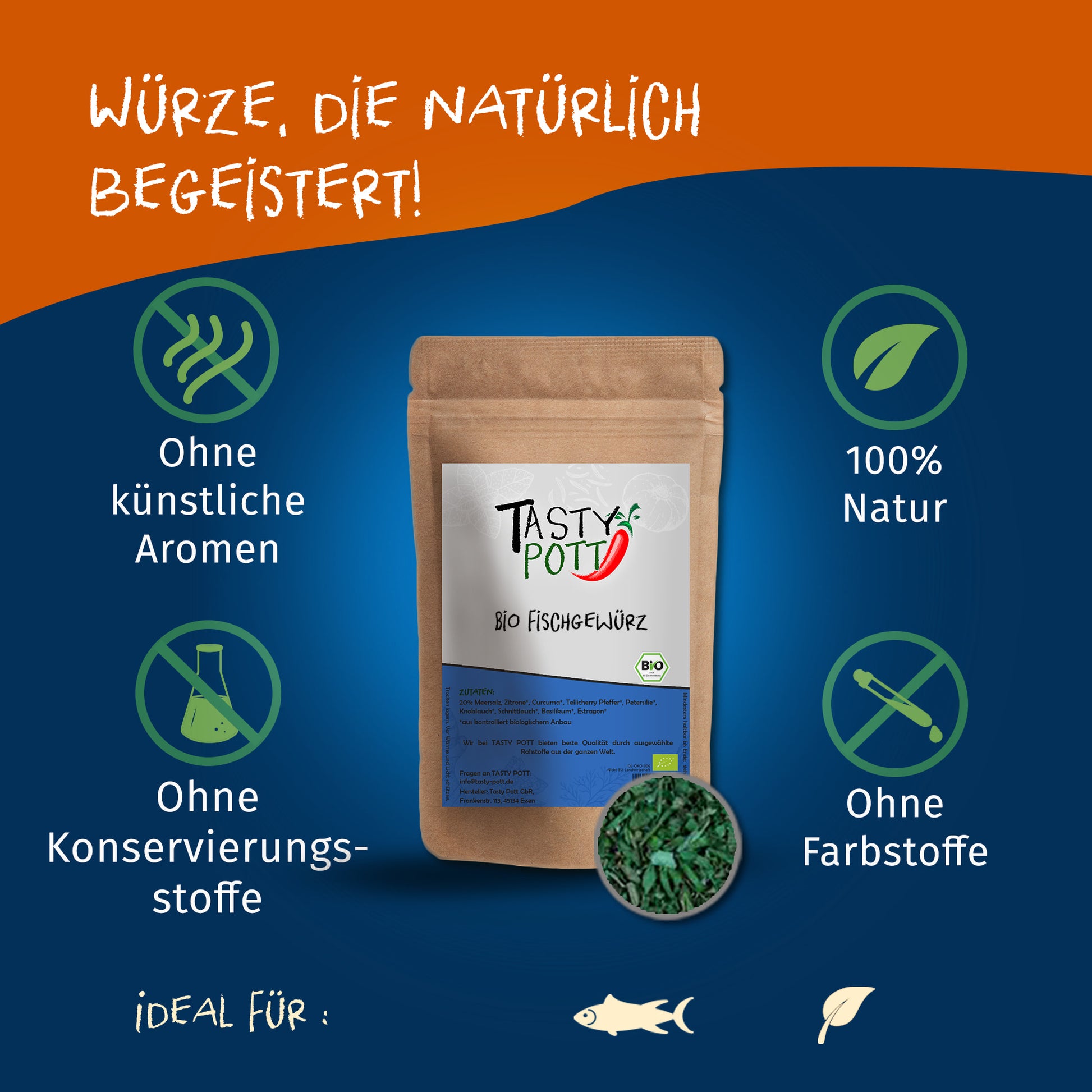 Bio Fischgewürz - ab 30g im Beutel Tasty Pott — Abbildung 2