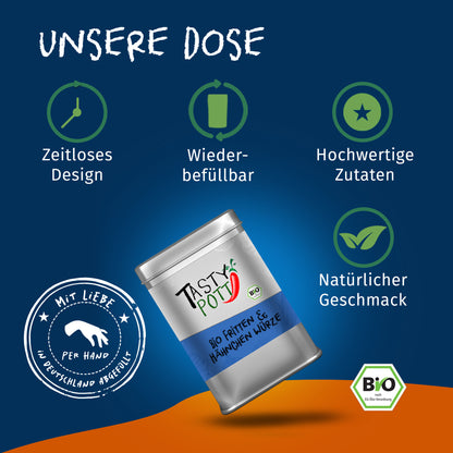 Bio Fritten & Hähnchen Gewürz 100g Dose von Tasty Pott — Abbildung 3