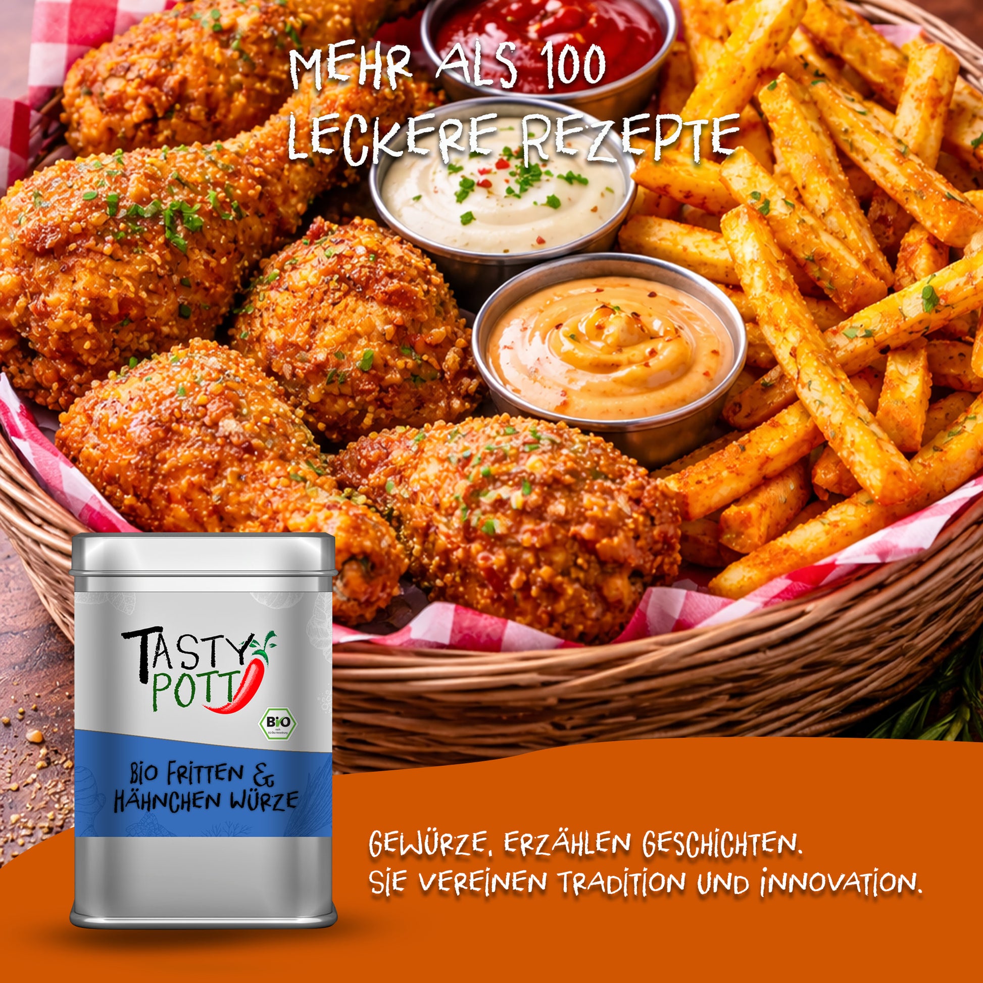 Bio Fritten & Hähnchen Gewürz 100g Dose von Tasty Pott — Abbildung 5