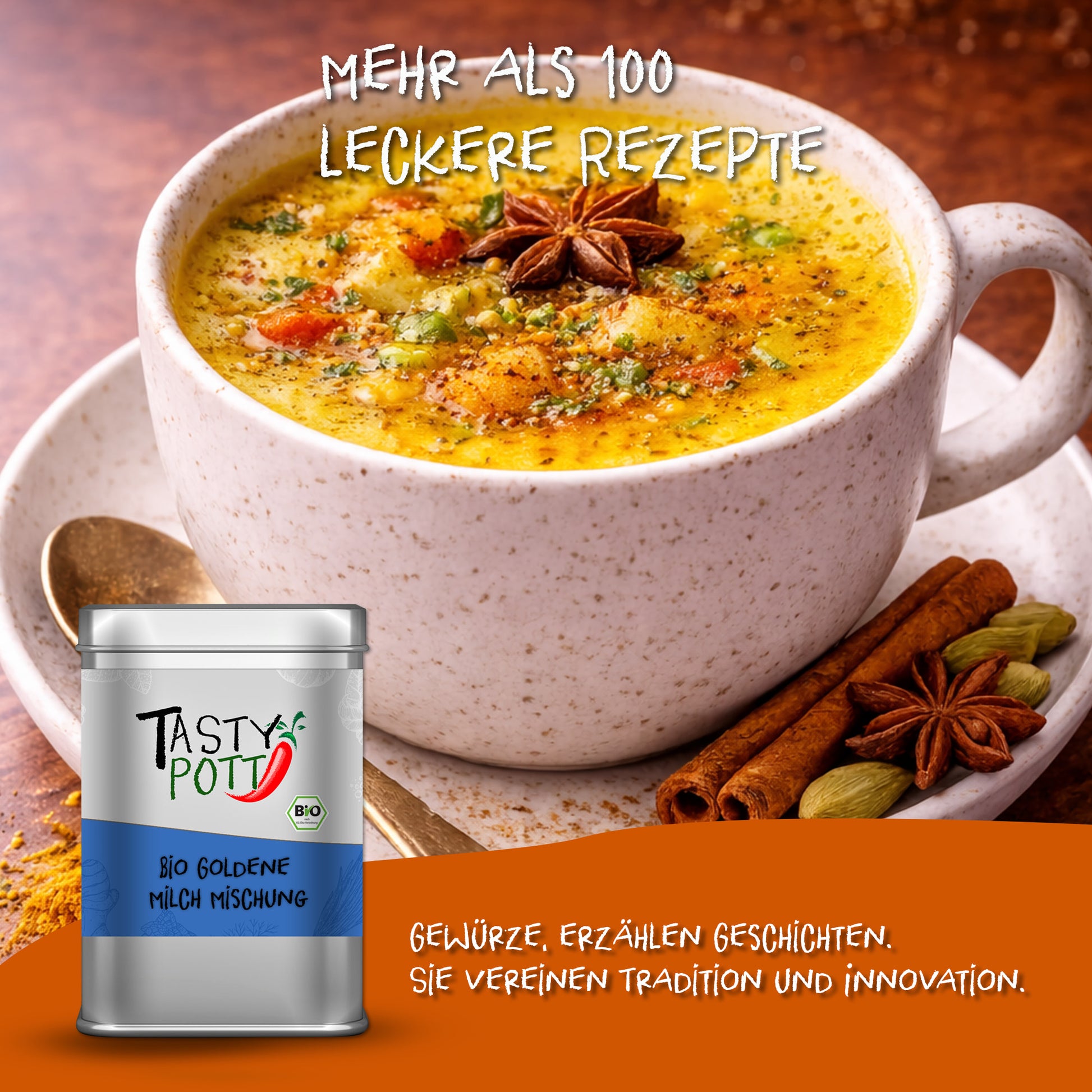 Bio Goldene Milch Mischung - 80g Dose von Tasty Pott — Abbildung 5
