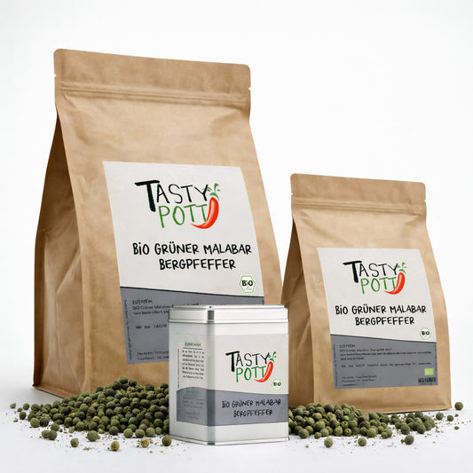 Bio Grüner Malabar Bergpfeffer - ab 30g im Beutel von Tasty Pott