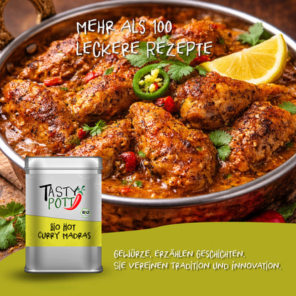 Hot Curry Madras Bio (scharf) - 100g Dose Tasty Pott — Abbildung 5