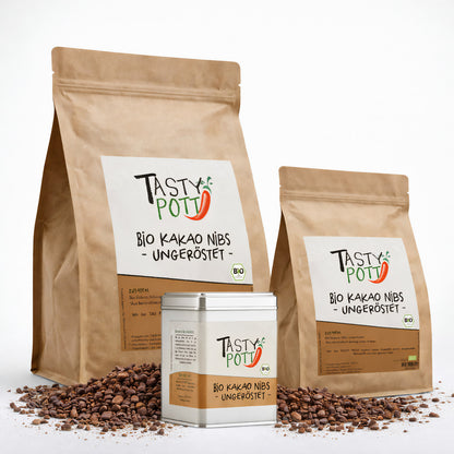 Bio Kakao Nibs - ab 30g im Beutel von Tasty Pott