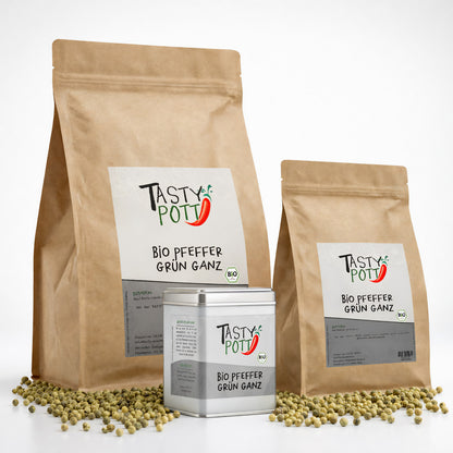 Bio Grüner Pfeffer ganz - ab 30g im Beutel von Tasty Pott