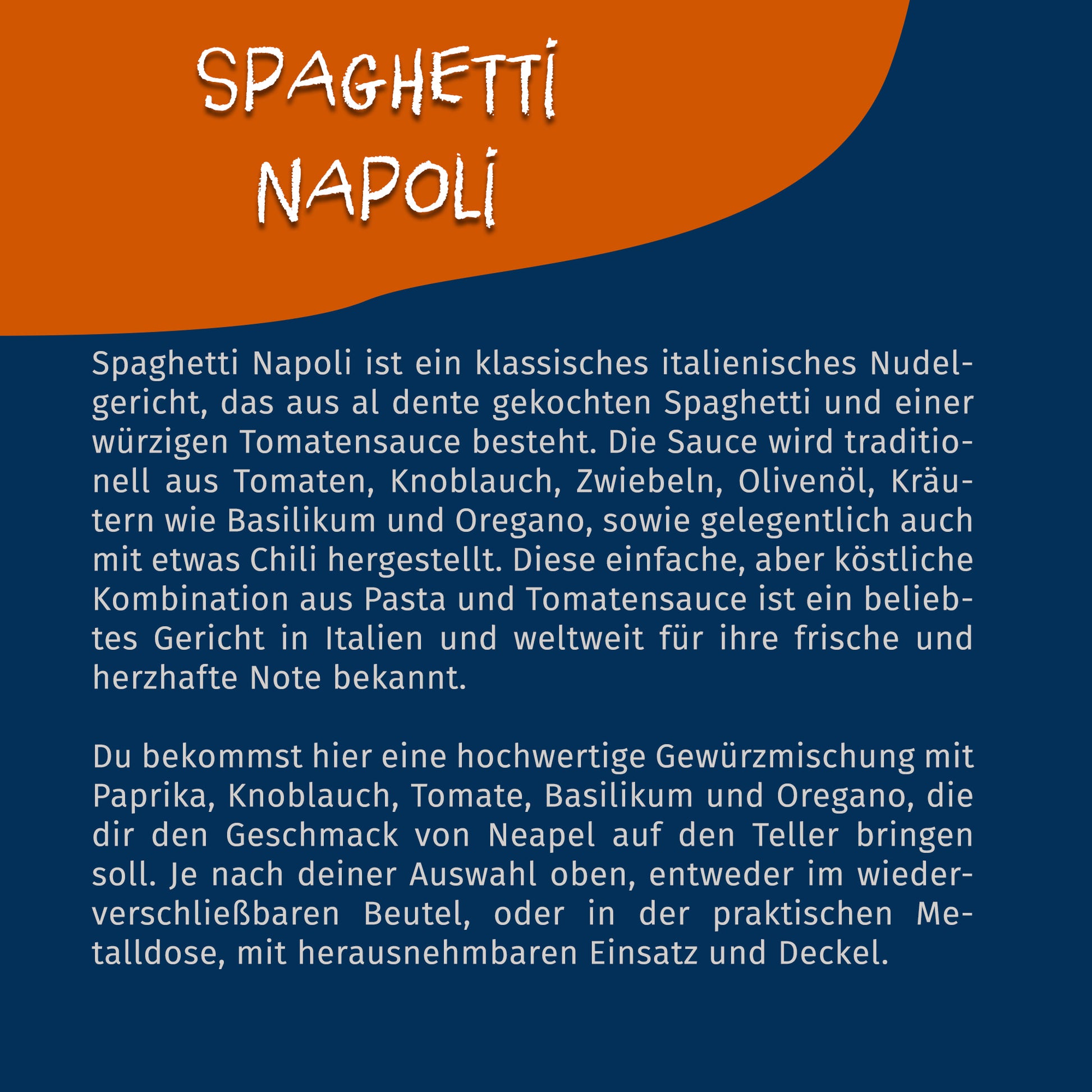 Tasty Pott Spaghetti Napoli Gewürzmischung - 70g Dose — Abbildung 4