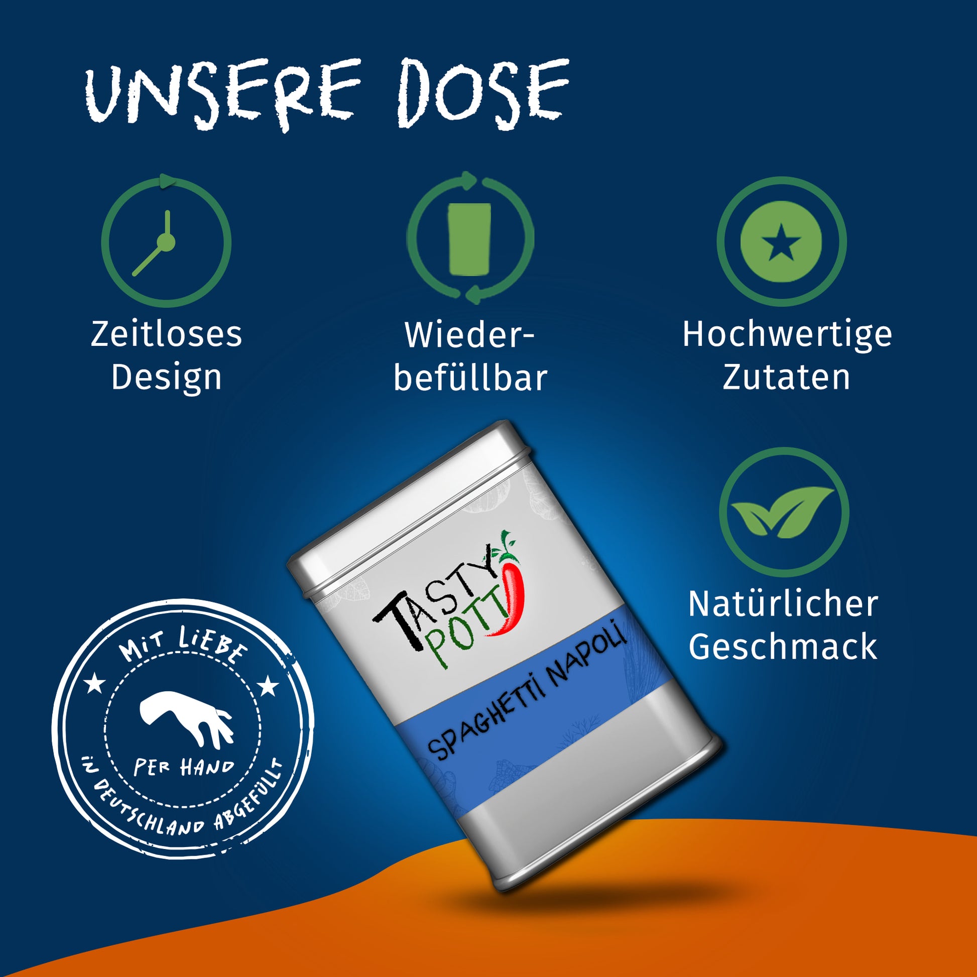Tasty Pott Spaghetti Napoli Gewürzmischung - 70g Dose — Abbildung 3