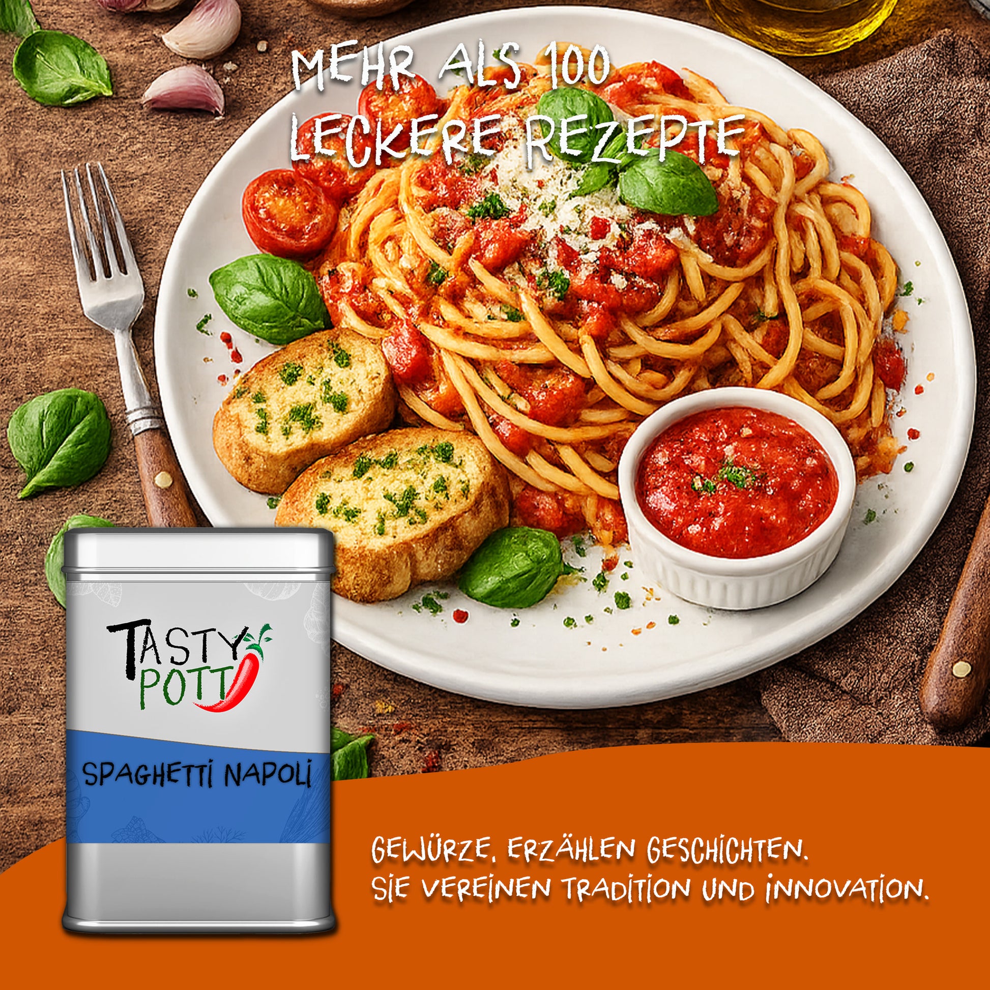 Tasty Pott Spaghetti Napoli Gewürzmischung - 70g Dose — Abbildung 5