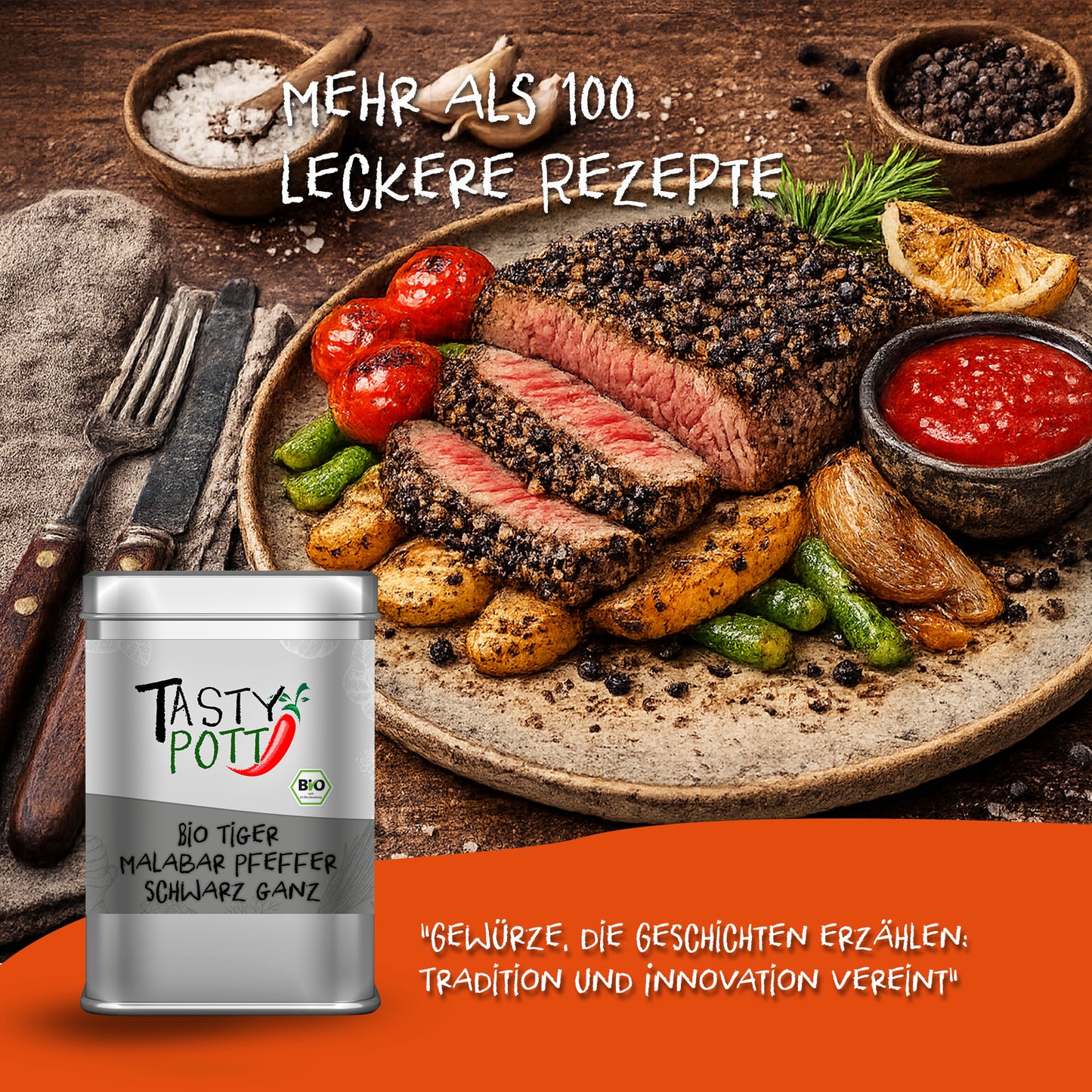 Tiger Bio Malabar Pfeffer schwarz - 100g Dose von Tasty Pott — Abbildung 5