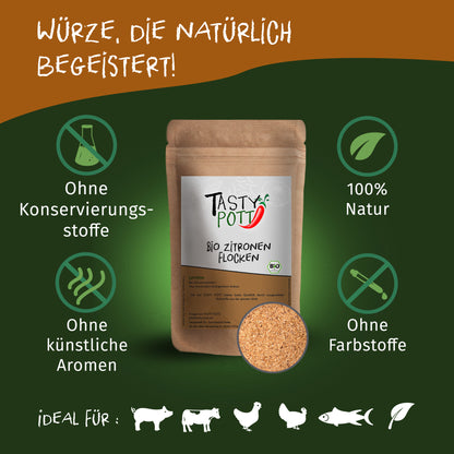 Bio Zitronenflocken - 100g Dose von Tasty Pott — Abbildung 2
