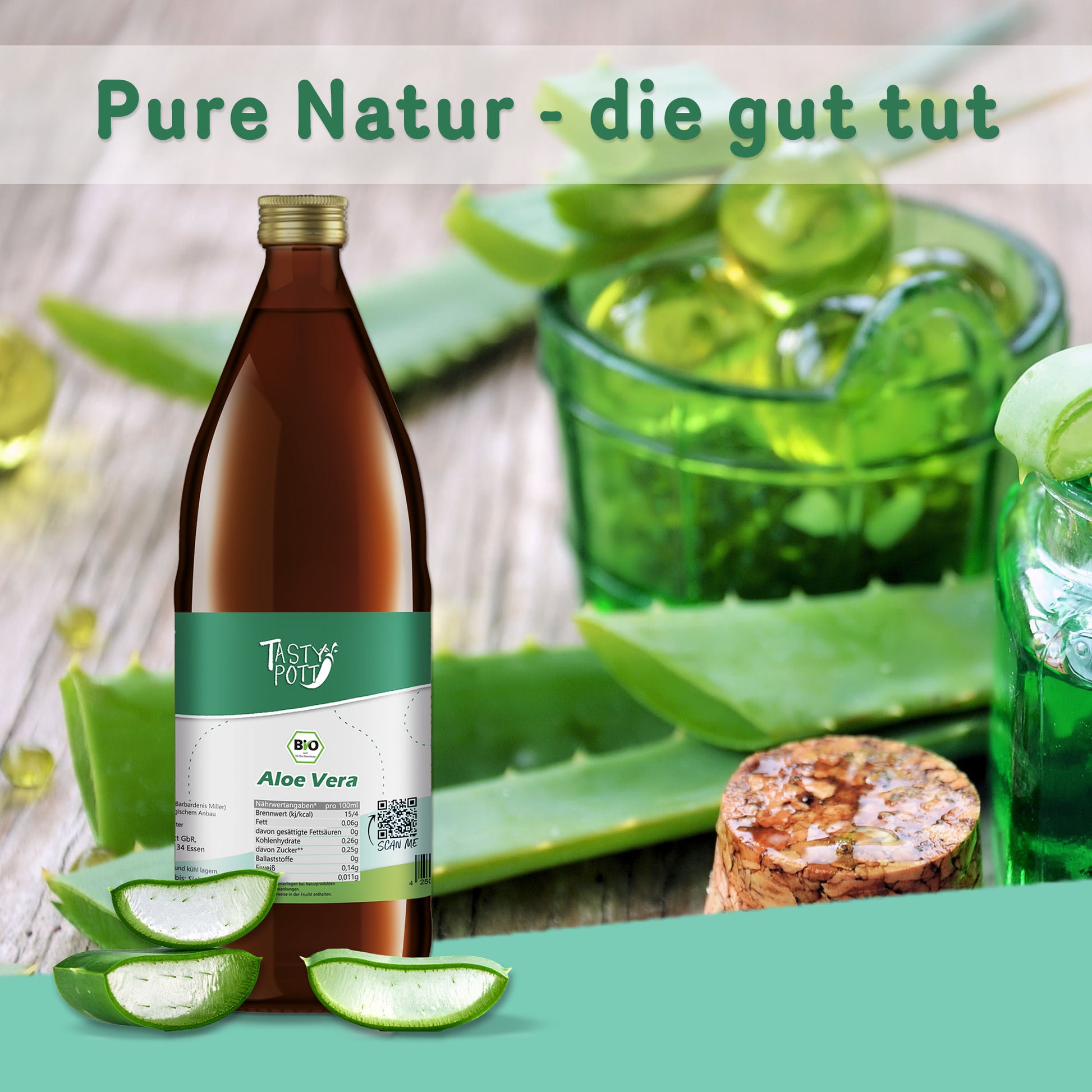 Tasty Pott Bio Aloe Vera Direktsaft - ab 1L Flasche — Abbildung 6