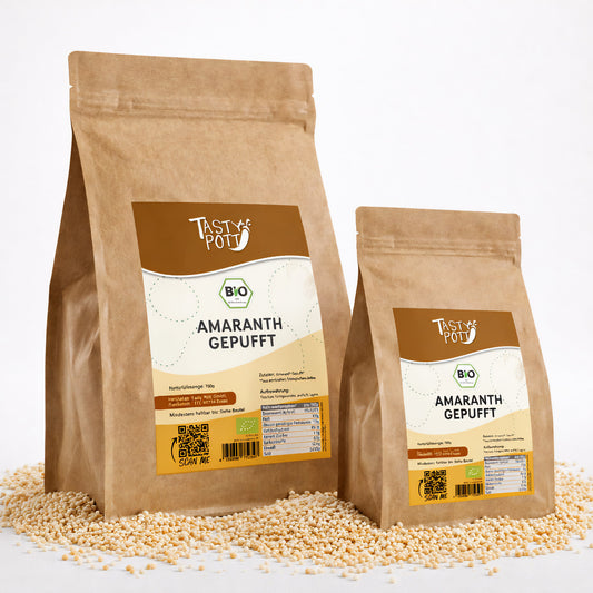 Bio Amaranth gepufft glutenfrei, 700g Beutel von Tasty Pott.