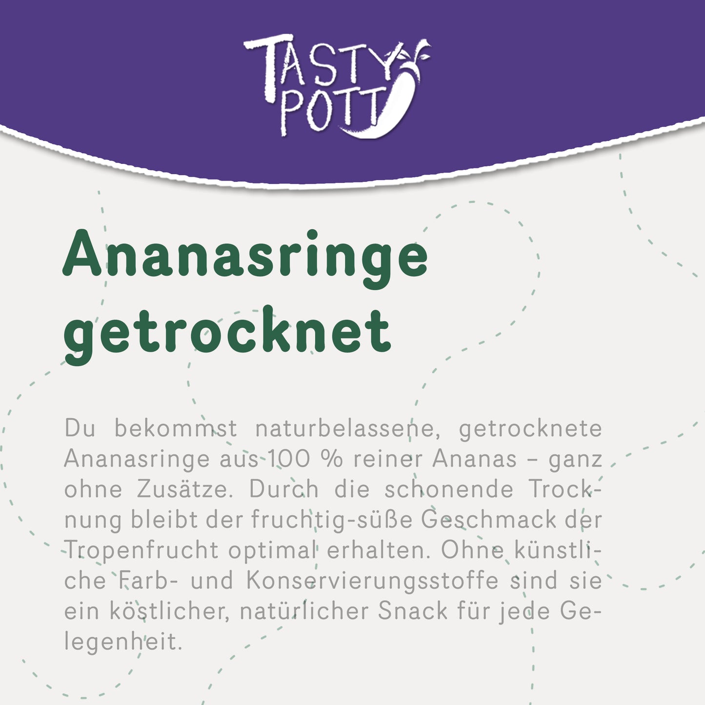 Getrocknete Ananasringe im 1kg Beutel, 100% natürliche Snacks.