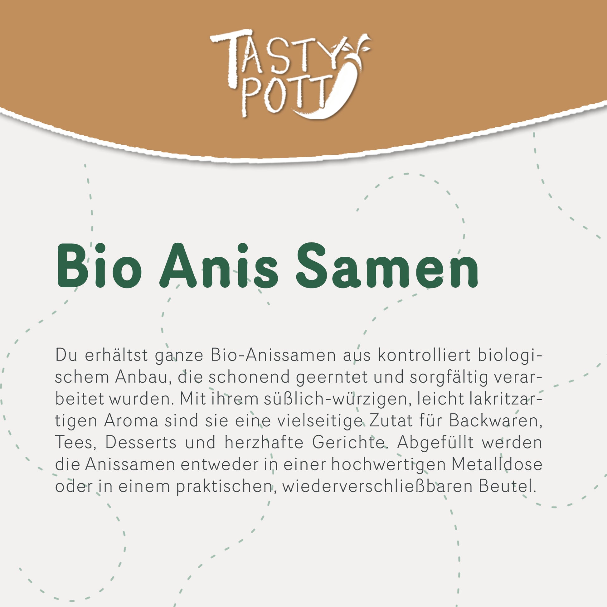 Bio Anissamen ganz, 100g Beutel, aromatisch und vielseitig für Backwaren und Tees.