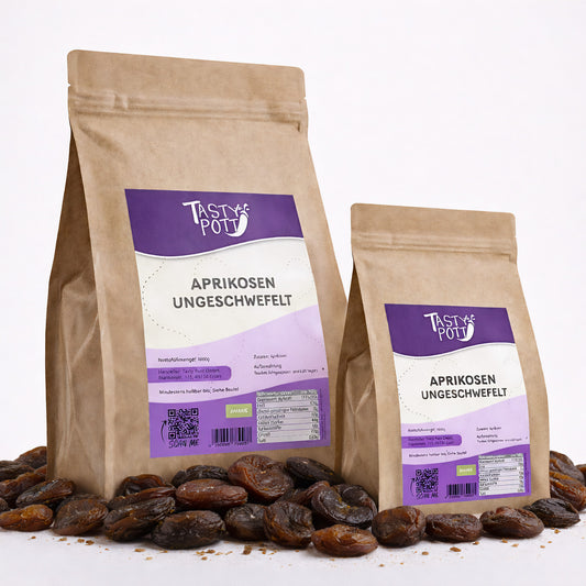 Ungeschwefelte getrocknete Aprikosen – ab 1kg Tasty Pott