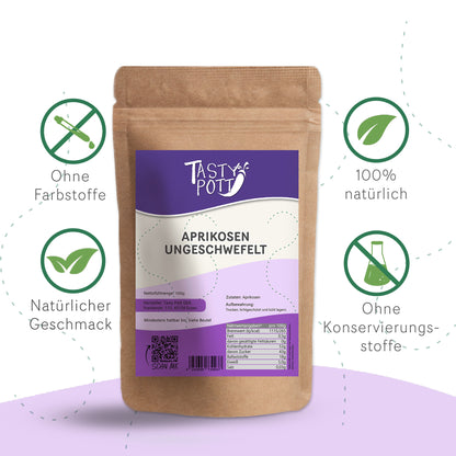 Ungeschwefelte getrocknete Aprikosen – ab 1kg Tasty Pott — Abbildung 2