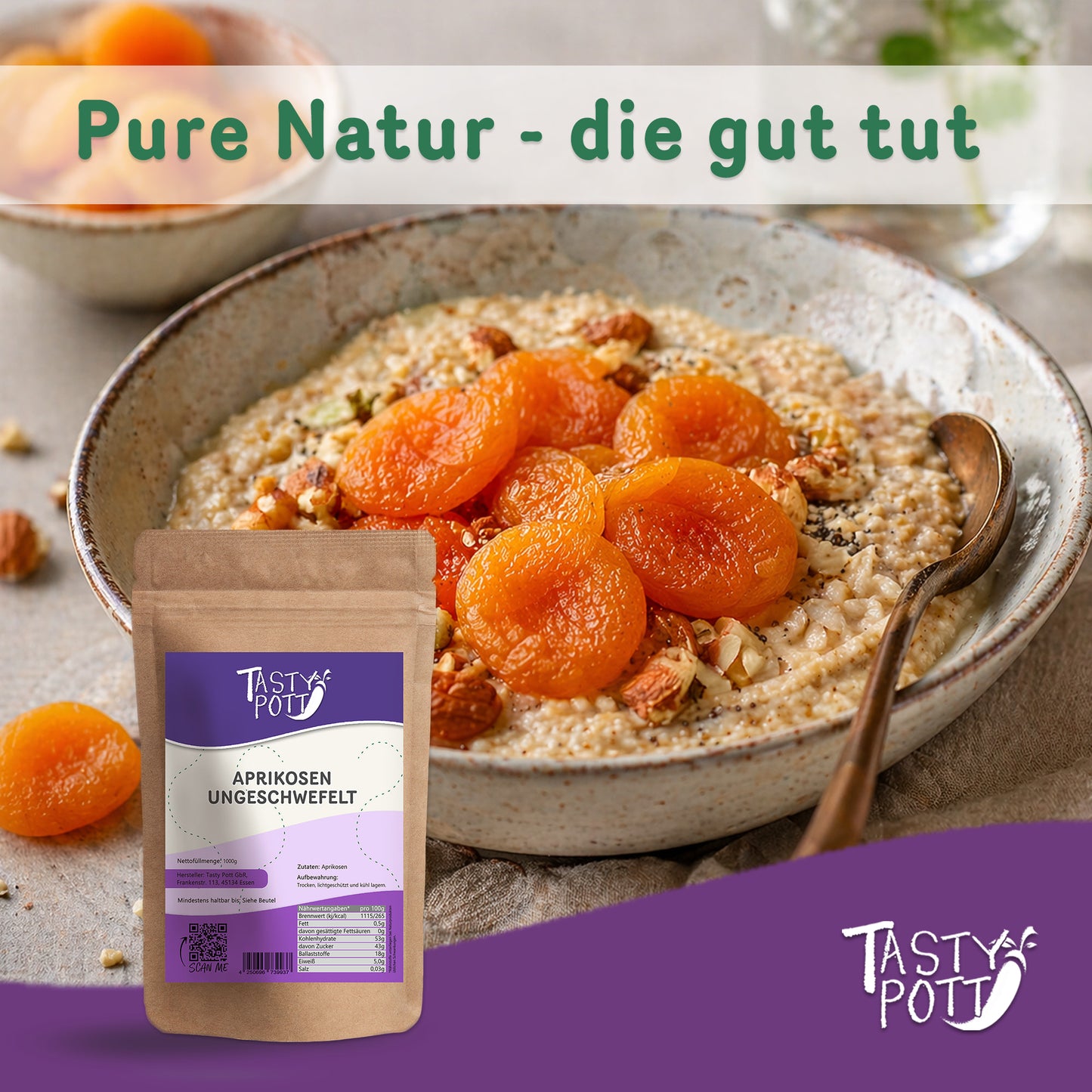 Ungeschwefelte getrocknete Aprikosen – ab 1kg Tasty Pott — Abbildung 6