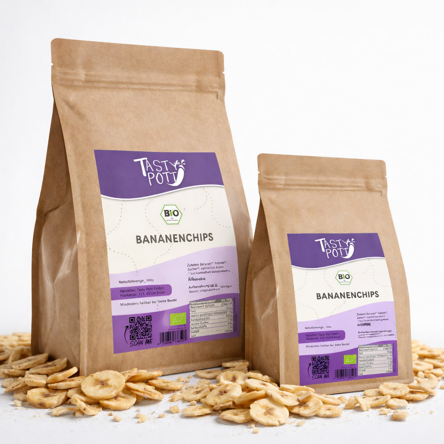 Bio Bananenchips gesüßt -  1kg von Tasty Pott