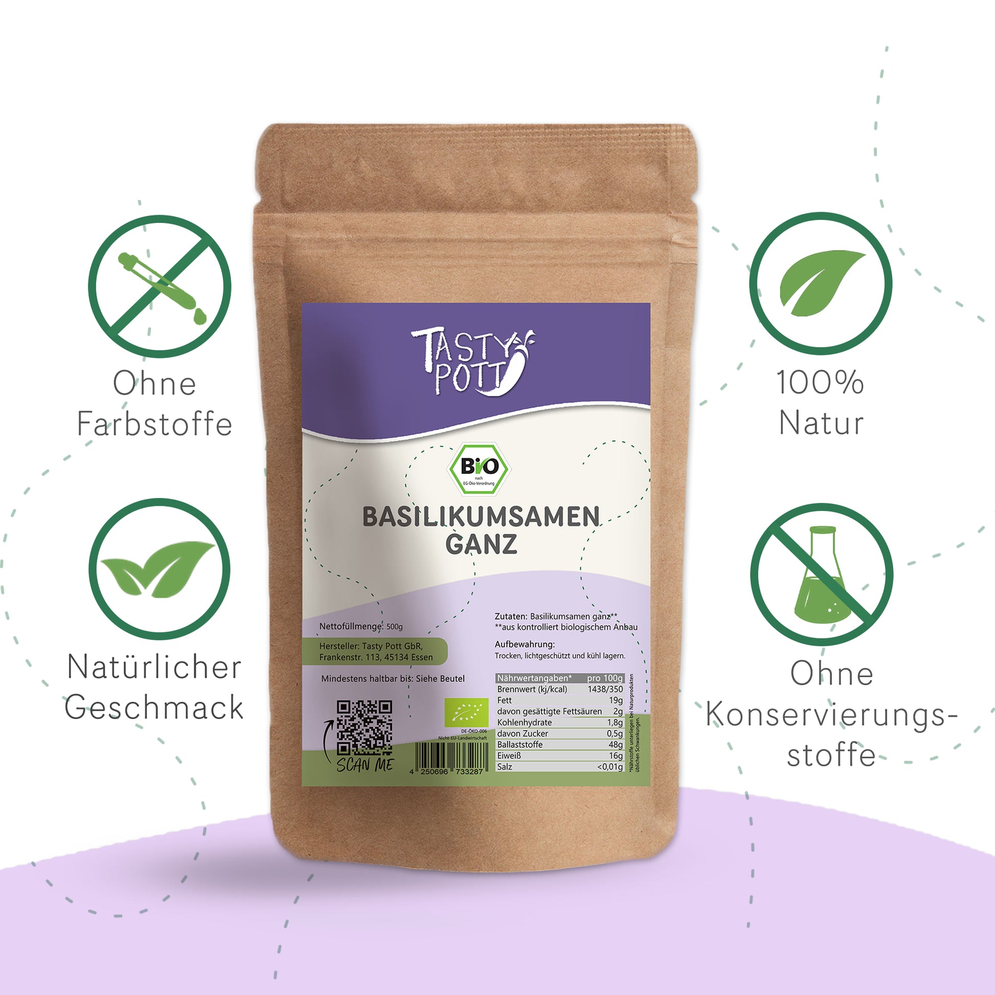 Basilikumsamen ganz, im Beutel ab 500g von Tasty Pott — Abbildung 2