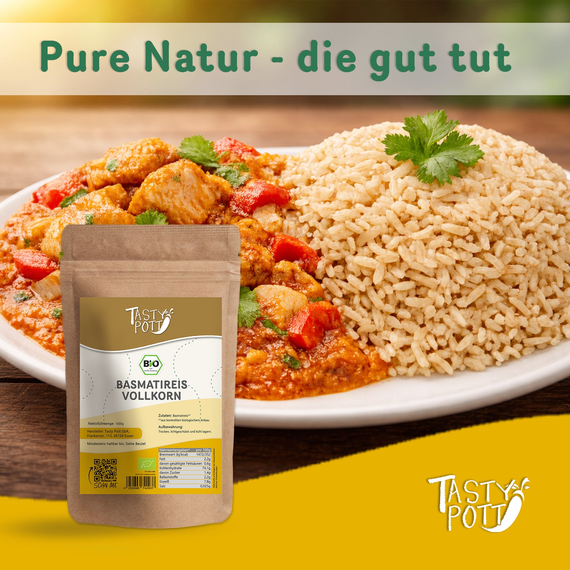 Bio Basmatireis Vollkorn - 1kg von Tasty Pott — Abbildung 5