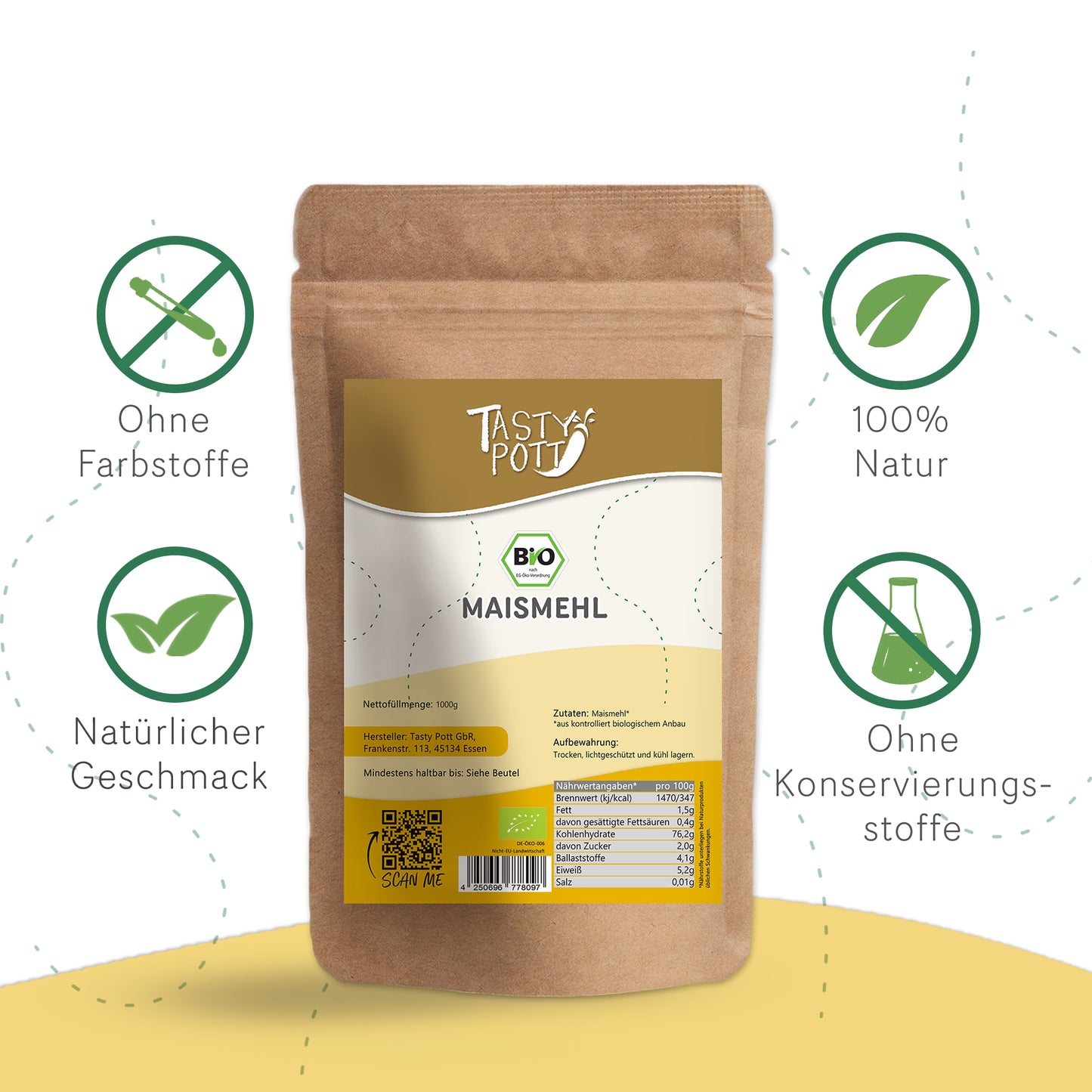 Bio Maismehl – glutenfreie Mehlalternative - 1kg von Tasty Pott — Abbildung 2