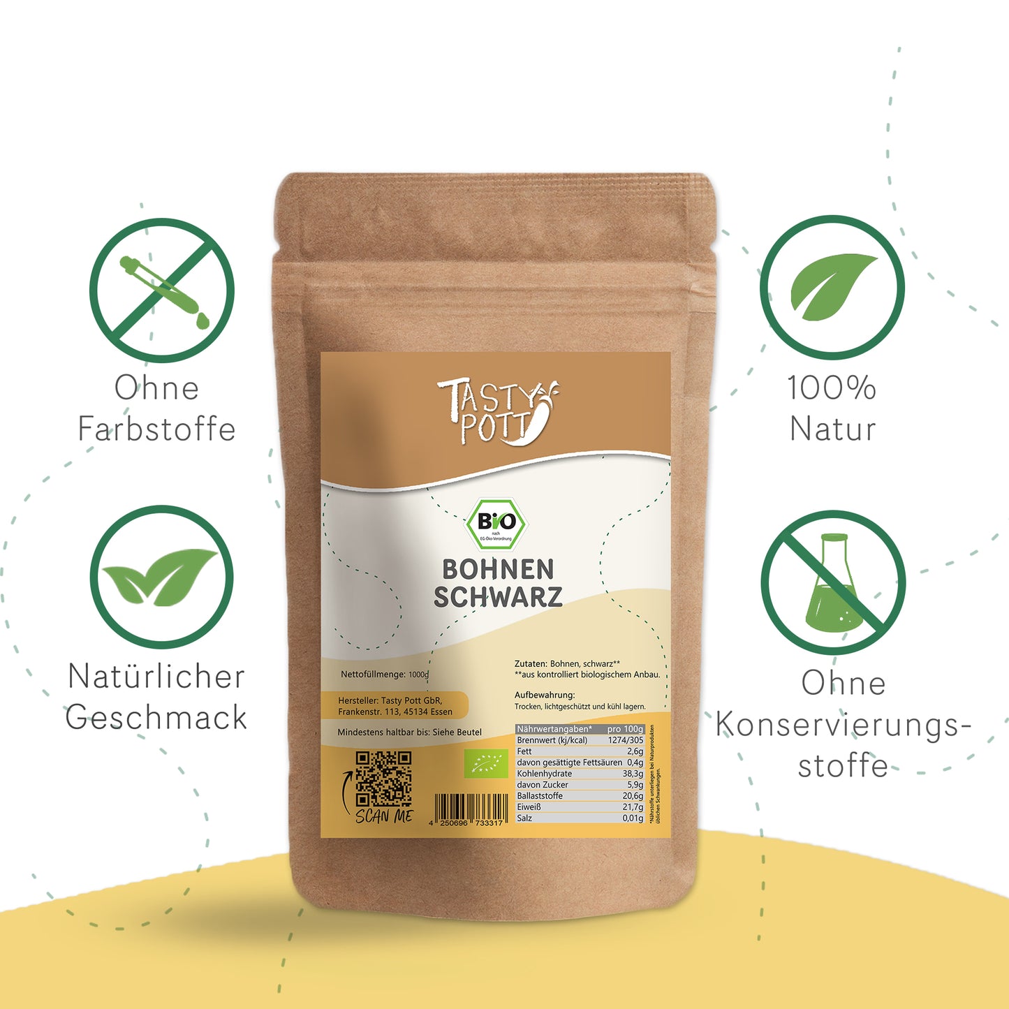 Bio Schwarze Bohnen - ab 1kg von Tasty Pott — Abbildung 3