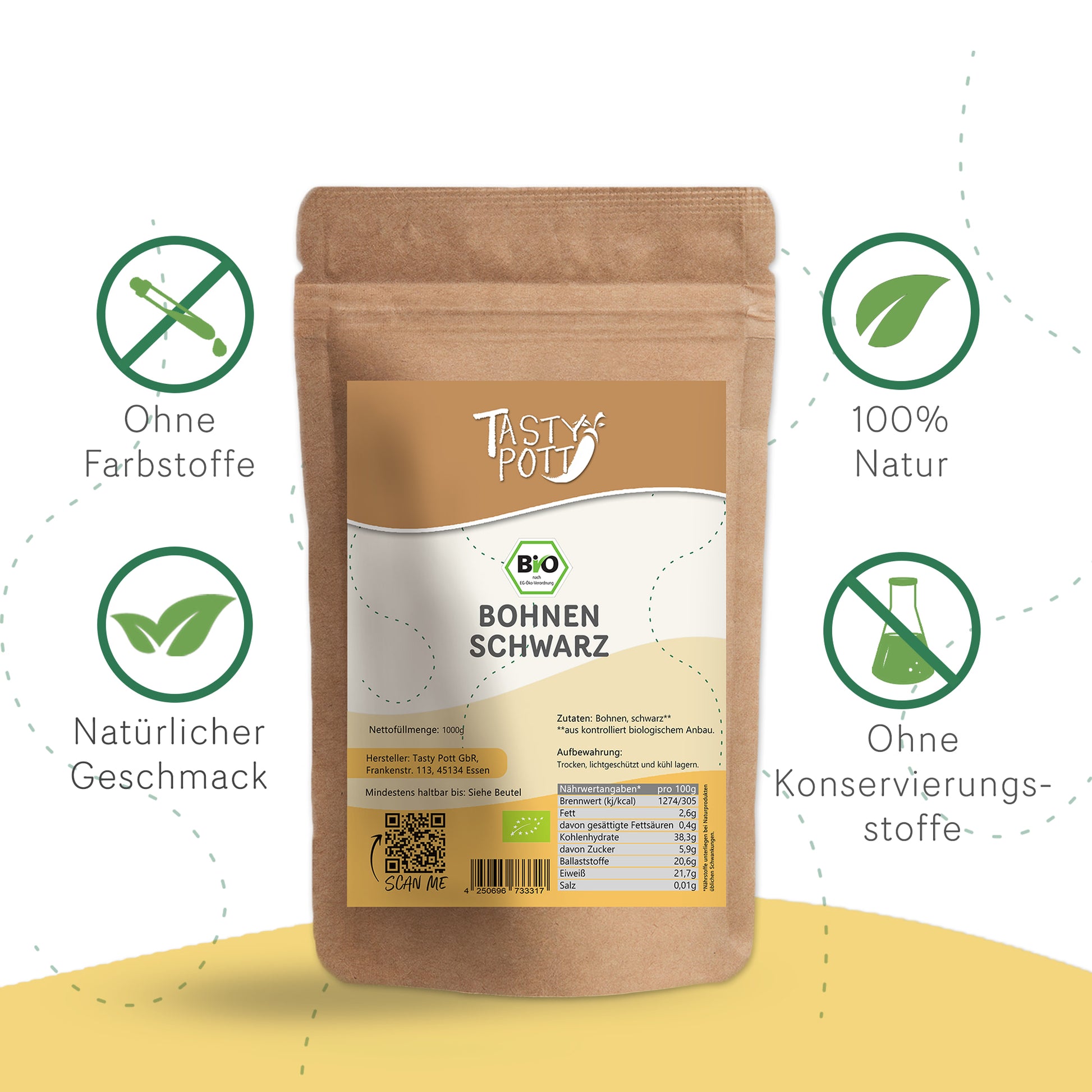 Bio Schwarze Bohnen - ab 1kg von Tasty Pott — Abbildung 3