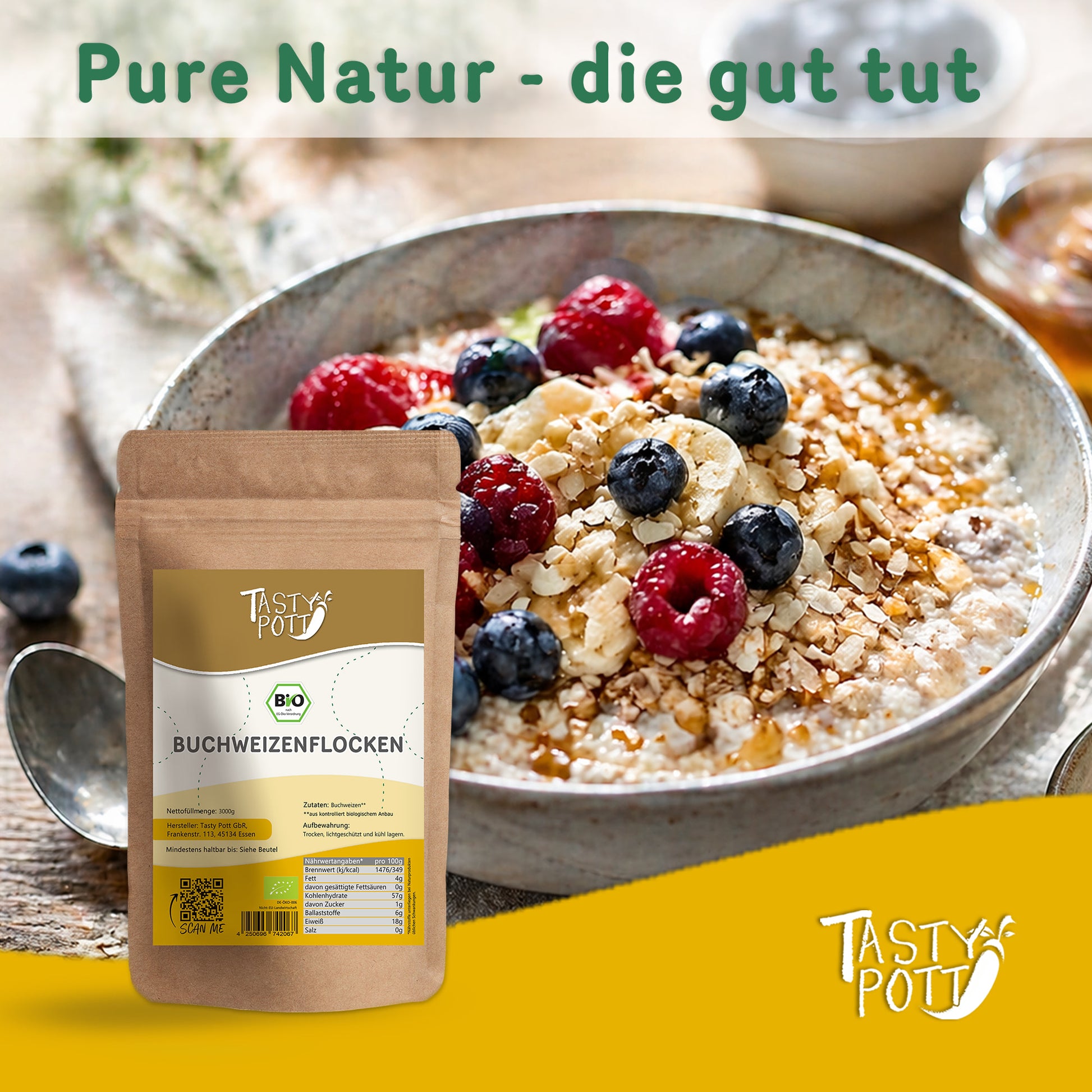 Tasty Pott Bio Buchweizenflocken - Im Beutel — Abbildung 5