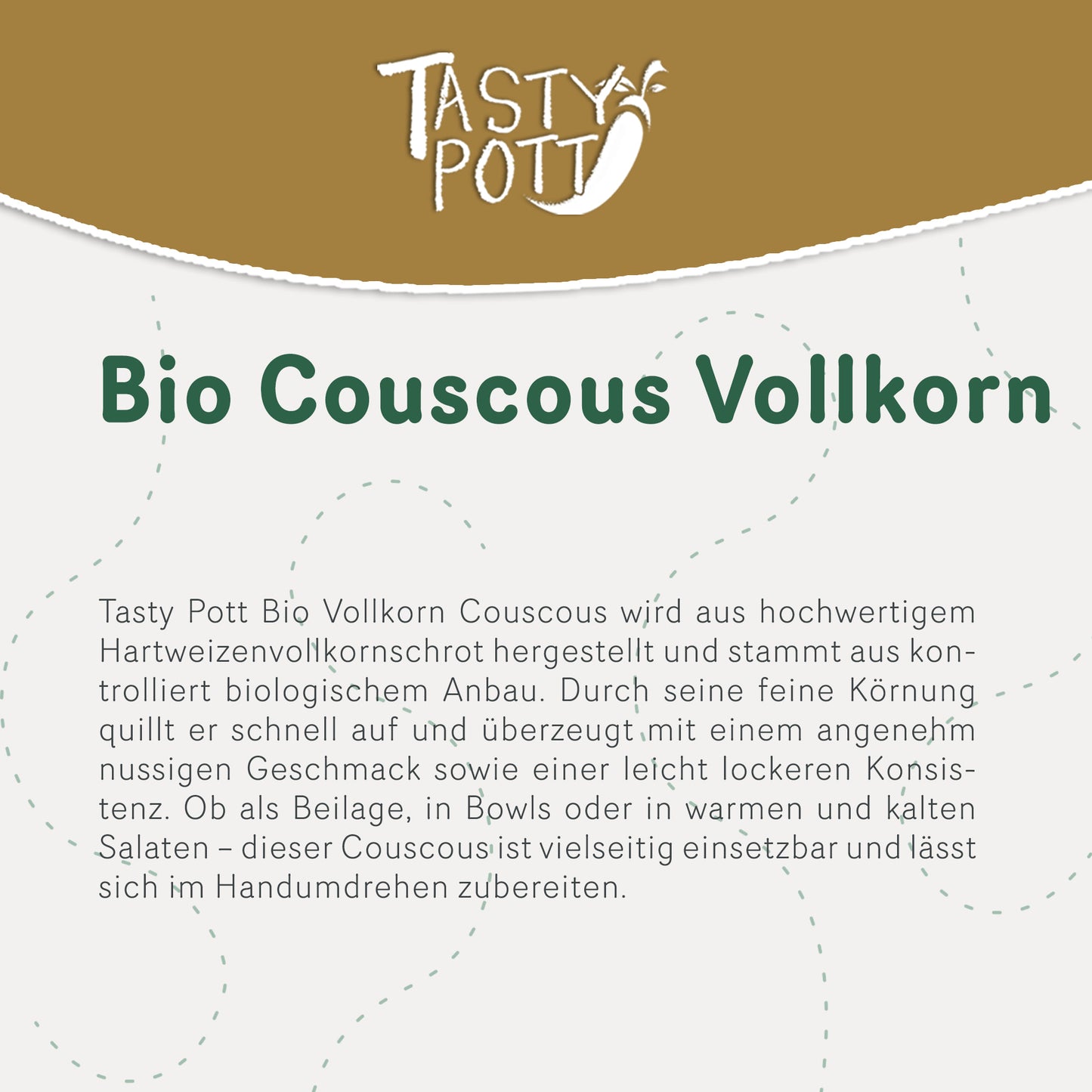 Tasty Pott Bio Vollkorn Couscous - im Beutel — Abbildung 3