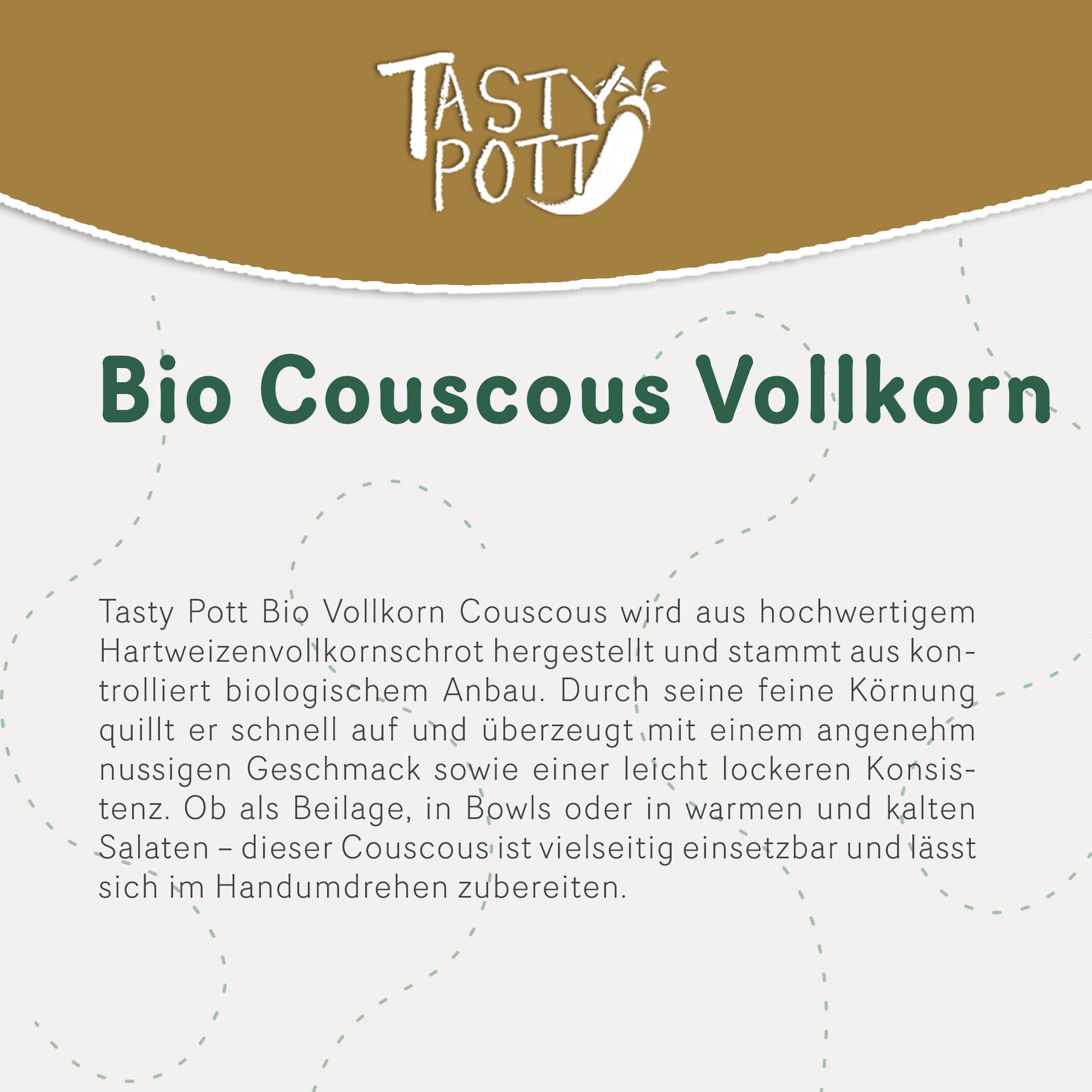 Tasty Pott Bio Vollkorn Couscous - im Beutel — Abbildung 3