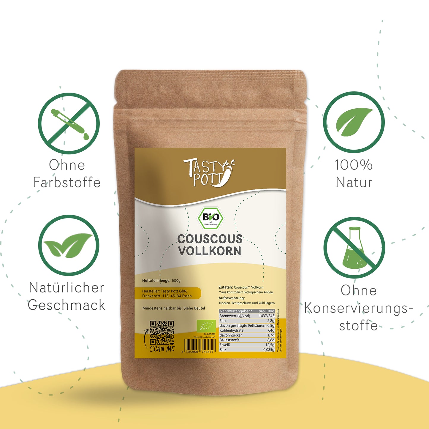 Tasty Pott Bio Vollkorn Couscous - im Beutel — Abbildung 2