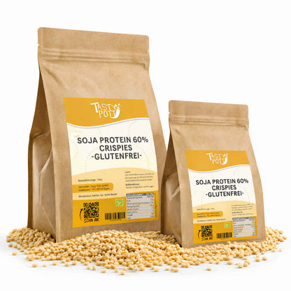 Soja Protein Crispies 60% | ab 1kg Beutel von Tasty Pott