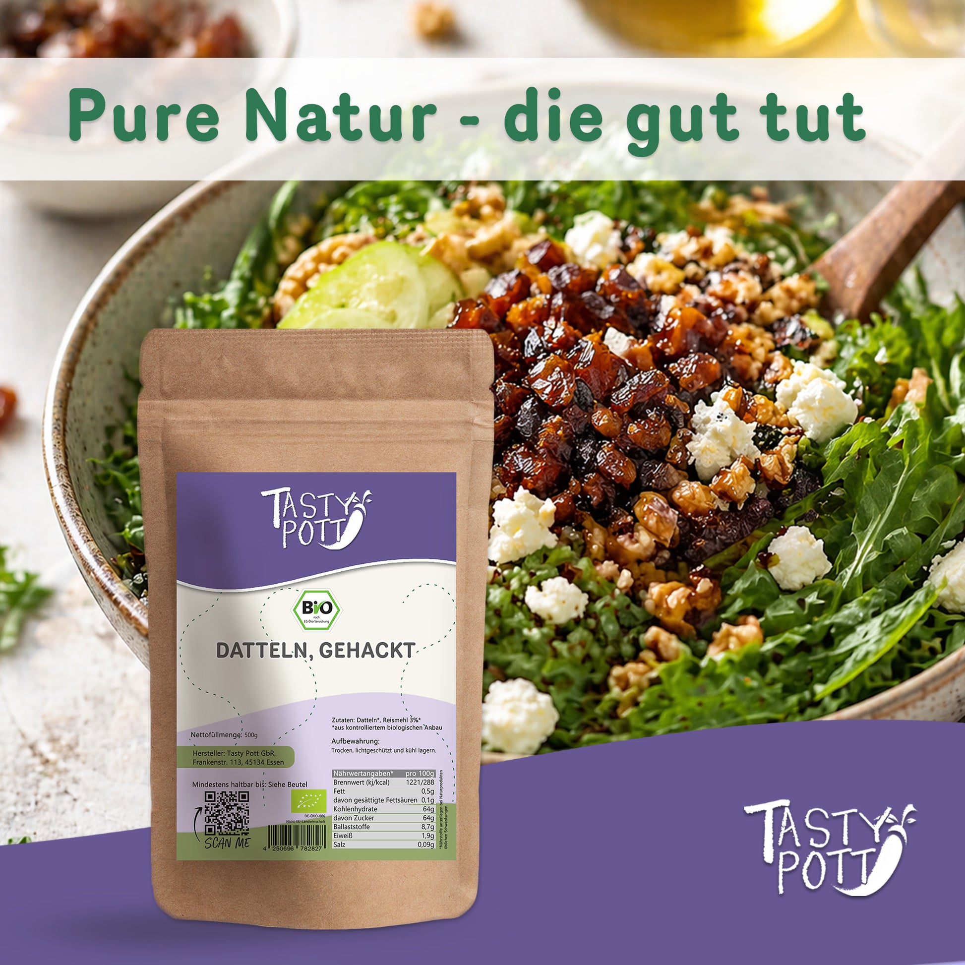 Tasty Pott Bio Datteln gehackt - ab 500g Beutel — Abbildung 6