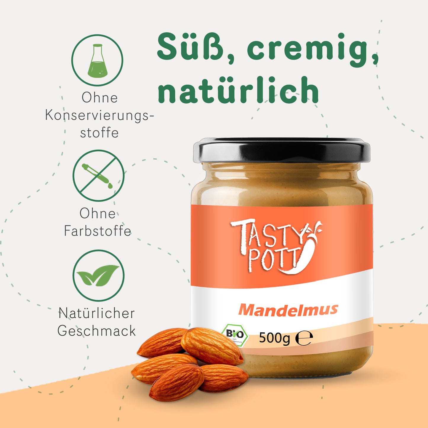 Bio Mandelmus braun - 500g von Tasty Pott — Abbildung 2