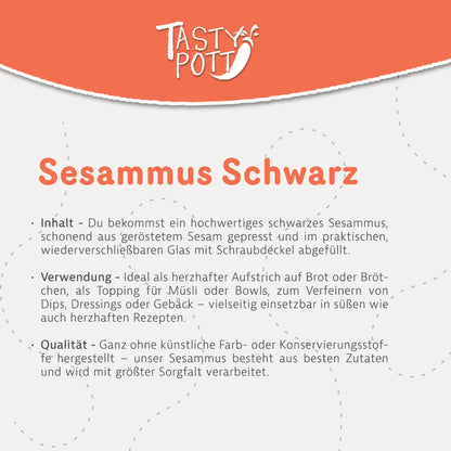 Schwarzes Sesammus - Tahin ab 500g Glas von Tasty Pott — Abbildung 3