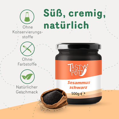 Schwarzes Sesammus - Tahin ab 500g Glas von Tasty Pott — Abbildung 2