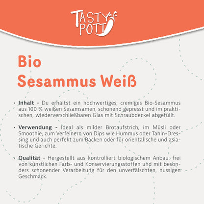 Bio Sesammus Tahin - 500 g Glas von Tasty Pott — Abbildung 3