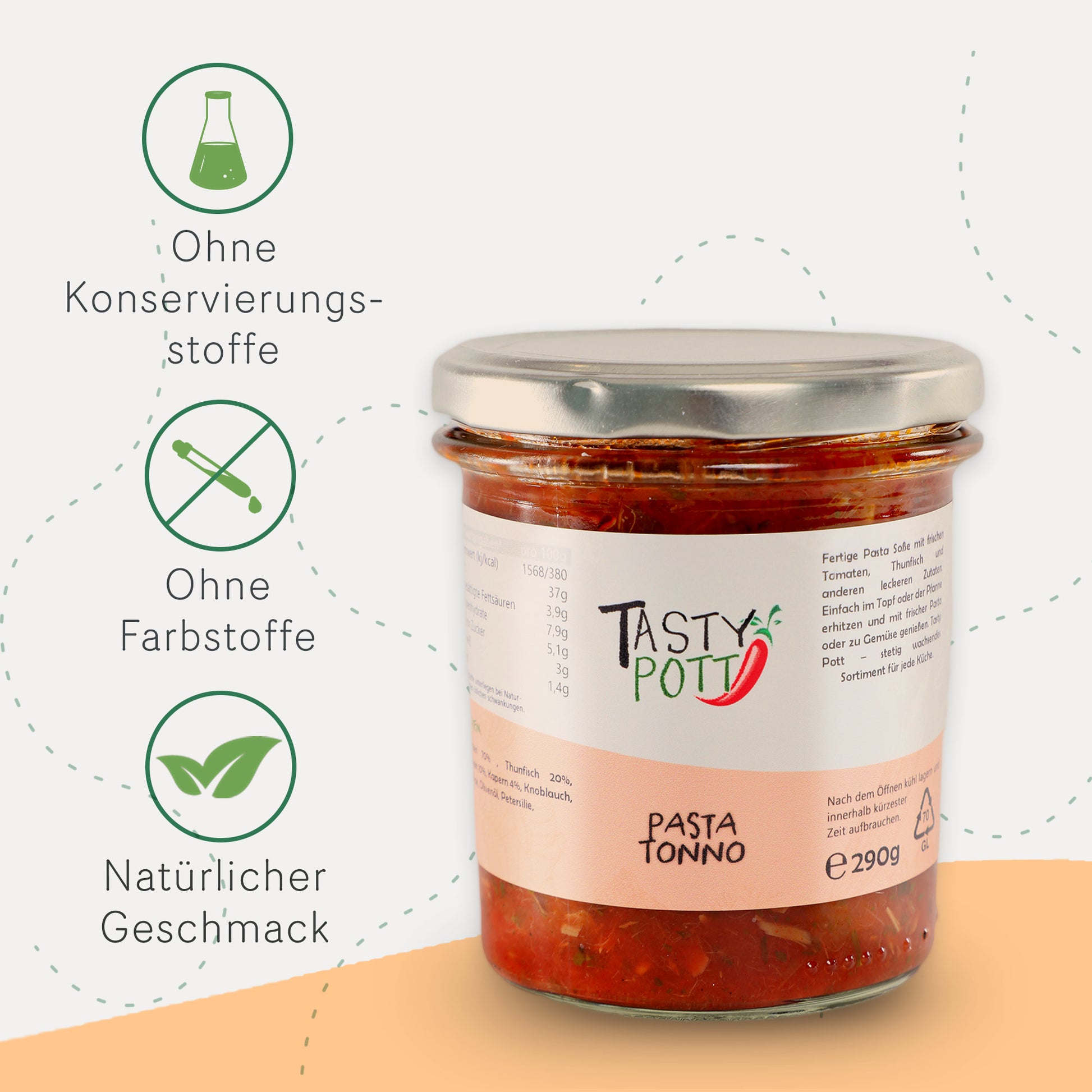Pasta Tonno - Thunfisch Pasta Sauce - 290g Glas von Tasty Pott — Abbildung 3