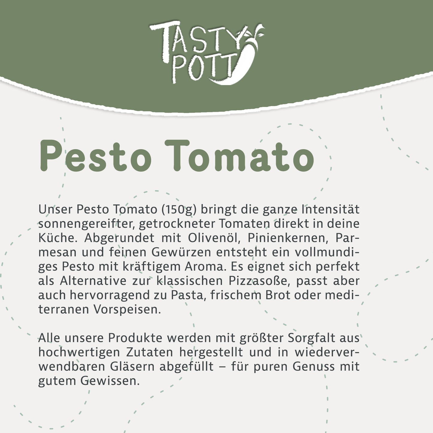 Tasty Pott Pesto Tomato - Aromatisches Tomatenpesto - 150g Glas — Abbildung 2