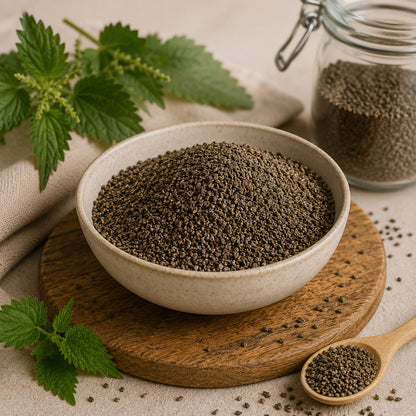 Bio Brennnesselsamen ganz, 300g Beutel, gesund und nahrhaft.